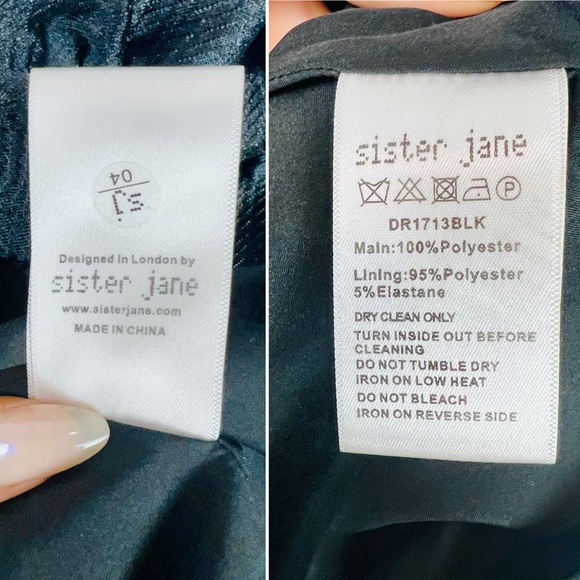 Sister Jane Pirouette Edwardian Goth Black Jacquard Mini Dress Medium Plus Size - Picture 8 of 12